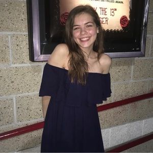 Blue Off The Shoulder Dress